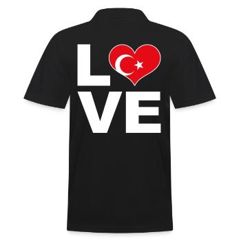 J’aime la Turquie drapeau du cœur Turquie - Polo Homme - noir - Dos - Kai (181cm)