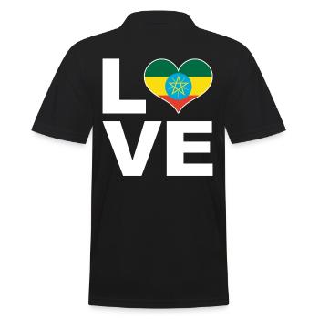 J’aime l’Ethiopie drapeau du cœur ethiopie - Polo Homme - noir - Dos - Kai (181cm)