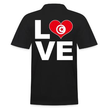 J’aime tunisie drapeau du cœur Tunisie - Polo Homme - noir - Dos - Kai (181cm)