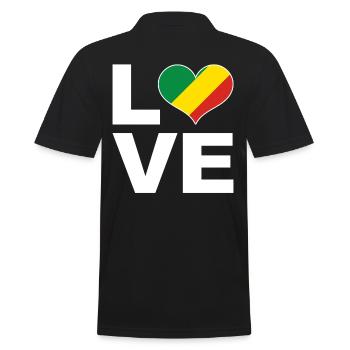 J’aime le drapeau du cœur du Congo Congo - Polo Homme - noir - Dos - Kai (181cm)