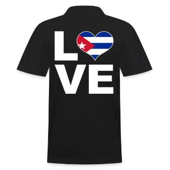 Ich liebe Kuba Herz Flagge Kuba - Männer Poloshirt - Schwarz - Hinten - Kai (181cm)