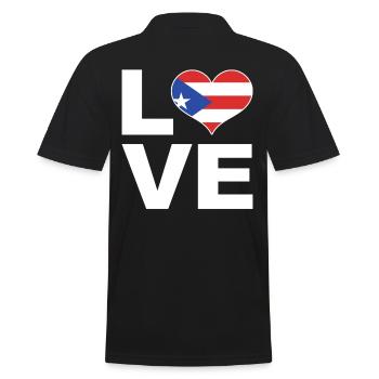 J’adore porto rico drapeau du cœur Porto Rico - Polo Homme - noir - Dos - Kai (181cm)