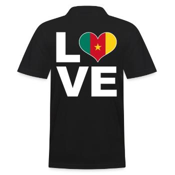 J’aime le cameroun drapeau du cœur Cameroun - Polo Homme - noir - Dos - Kai (181cm)