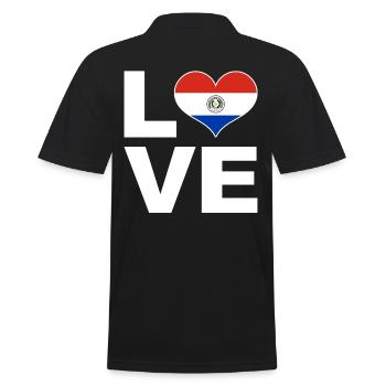 J’aime le drapeau du cœur du Paraguay Paraguay - Polo Homme - noir - Dos - Kai (181cm)