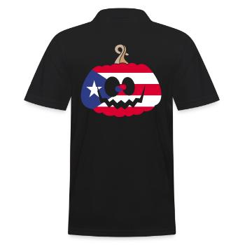 Hungary Halloween Pumpkin - Men's Polo Shirt - black - Back - Kai (181cm)