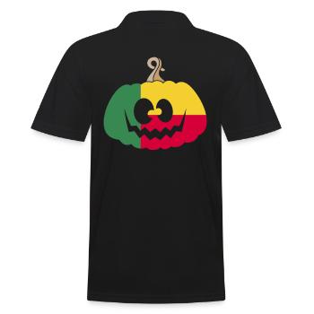 Hungary Halloween Pumpkin - Men's Polo Shirt - black - Back - Kai (181cm)
