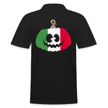 Hungary Halloween Pumpkin - Men's Polo Shirt - black - Back - Kai (181cm)