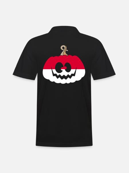 Hungary Halloween Pumpkin - Men's Polo Shirt - black