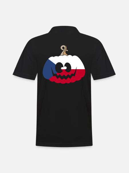Hungary Halloween Pumpkin - Men's Polo Shirt - black