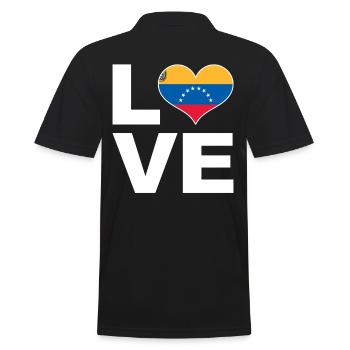 I love Venezuela heart flag Venezuela - Men's Polo Shirt - black - Back - Kai (181cm)