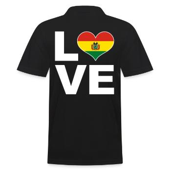 J’aime bolivie drapeau de cœur Bolivie - Polo Homme - noir - Dos - Kai (181cm)