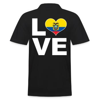 J’aime le drapeau du cœur de l’Équateur - Polo Homme - noir - Dos - Kai (181cm)