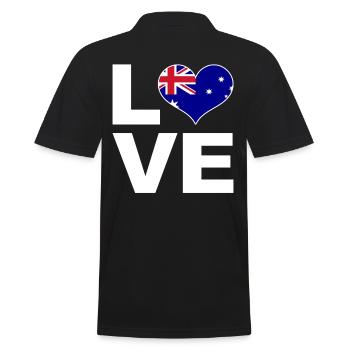 Ich liebe Australien Herz Flagge Australien - Männer Poloshirt - Schwarz - Hinten - Kai (181cm)