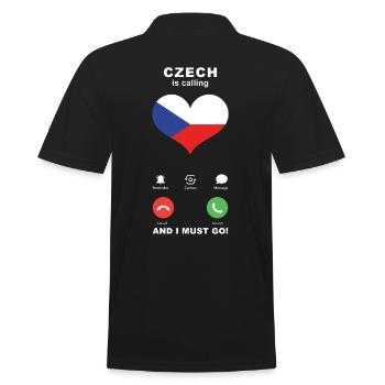 La République tchèque appelle Czech Heart Souvenir - Polo Homme - noir - Dos - Kai (181cm)