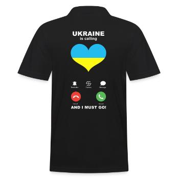 Ukraine is calling Ukraine Herz Souvenir - Männer Poloshirt - Schwarz - Hinten - Kai (181cm)