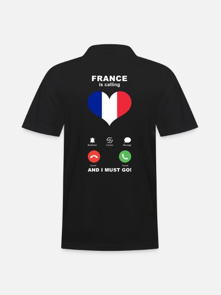 Frankreich is calling Frankreich Herz Souvenir - Männer Poloshirt - Schwarz