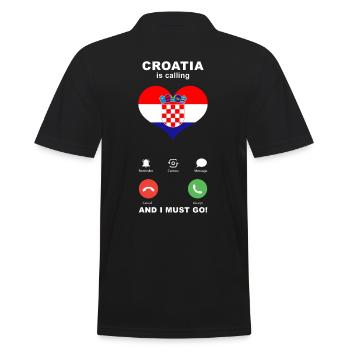 La Croatie appelle Croatia Heart Souvenir - Polo Homme - noir - Dos - Kai (181cm)