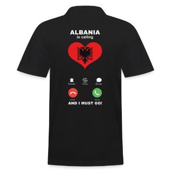 L’Albanie appelle Albania Heart Souvenir - Polo Homme - noir - Dos - Kai (181cm)