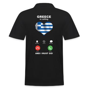 La Grèce appelle Grèce Heart Souvenir - Polo Homme - noir - Dos - Kai (181cm)