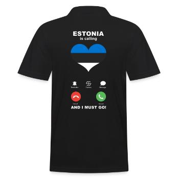 Estonia is calling Estonia Heart Souvenir - Men's Polo Shirt - black - Back - Kai (181cm)