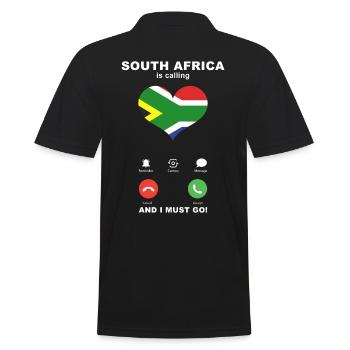 L’Afrique du Sud appelle South Africa Heart Souvenir - Polo Homme - noir - Dos - Kai (181cm)
