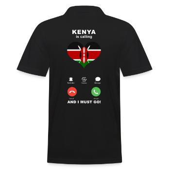 Kenya is calling Kenya Heart Souvenir - Men's Polo Shirt - black - Back - Kai (181cm)
