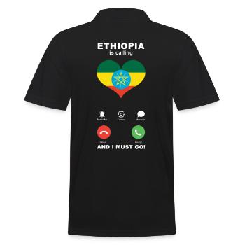 L’Éthiopie appelle Ethiopia Heart Souvenir - Polo Homme - noir - Dos - Kai (181cm)