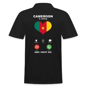 Cameroon is calling Cameroon Heart Souvenir - Men's Polo Shirt - black - Back - Kai (181cm)