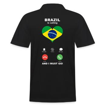 Le Brésil appelle Brazil Heart Souvenir - Polo Homme - noir - Dos - Kai (181cm)