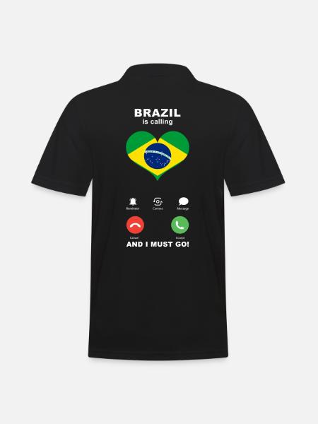 Brasilien is calling Brasilien Herz Souvenir - Männer Poloshirt - Schwarz