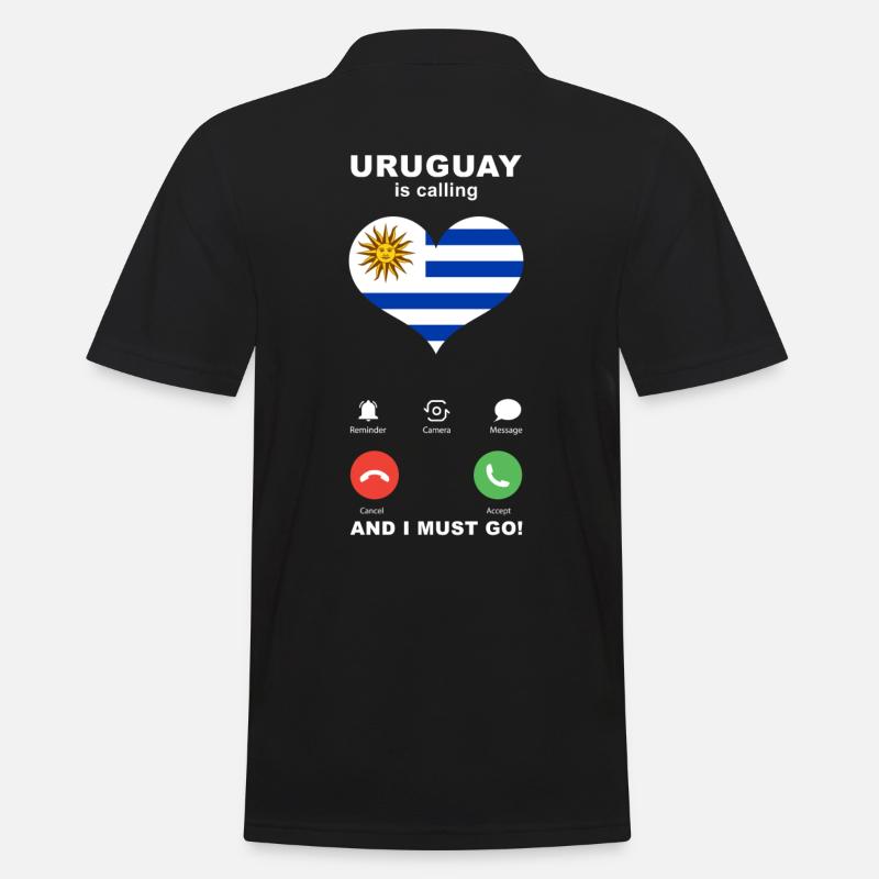 Uruguay is calling Uruguay Herz Souvenir - Männer Poloshirt - Schwarz
