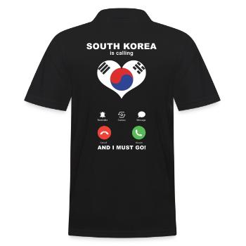 La Corée du Sud appelle South Korea Heart Souvenir - Polo Homme - noir - Dos - Kai (181cm)