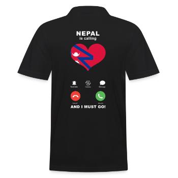 Nepal is calling Nepal Heart Souvenir - Men's Polo Shirt - black - Back - Kai (181cm)