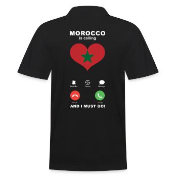 Le Maroc appelle Morocco Heart Souvenir - Polo Homme - noir - Dos - Kai (181cm)