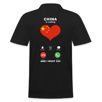 La Chine appelle China Heart Souvenir - Polo Homme - noir - Dos - Kai (181cm)