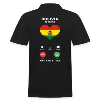 La Bolivie appelle Bolivia Heart Souvenir - Polo Homme - noir - Dos - Kai (181cm)