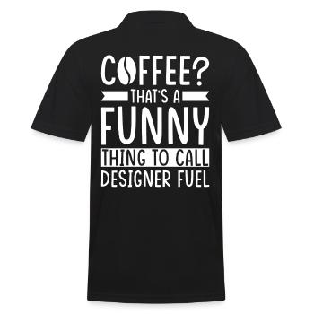Dicton du café de designer - Polo Homme - noir - Dos - Kai (181cm)