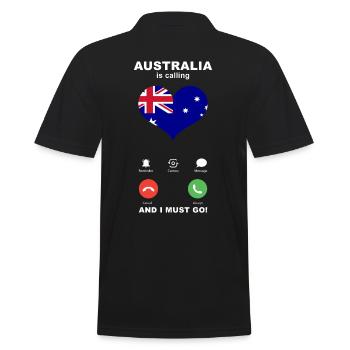 Australien is calling Australien Herz Souvenir - Männer Poloshirt - Schwarz - Hinten - Kai (181cm)