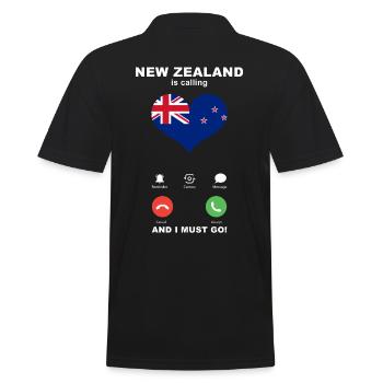 La Nouvelle-Zélande appelle New Zealand Heart Souvenir - Polo Homme - noir - Dos - Kai (181cm)