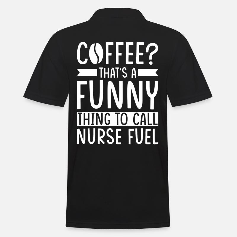 Krankenschwester Kaffee Spruch - Männer Poloshirt - Schwarz