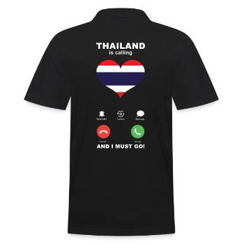 La Thaïlande appelle Thailand Heart Souvenir - Polo Homme - noir - Dos - Kai (181cm)
