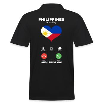 Philippines is calling Philippines Heart Souvenir - Men's Polo Shirt - black - Back - Kai (181cm)