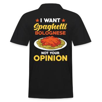 Spaghetti Bolognese - Men's Polo Shirt - black - Back - Kai (181cm)