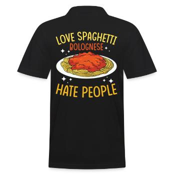 Spaghetti Bolognese - Men's Polo Shirt - black - Back - Kai (181cm)