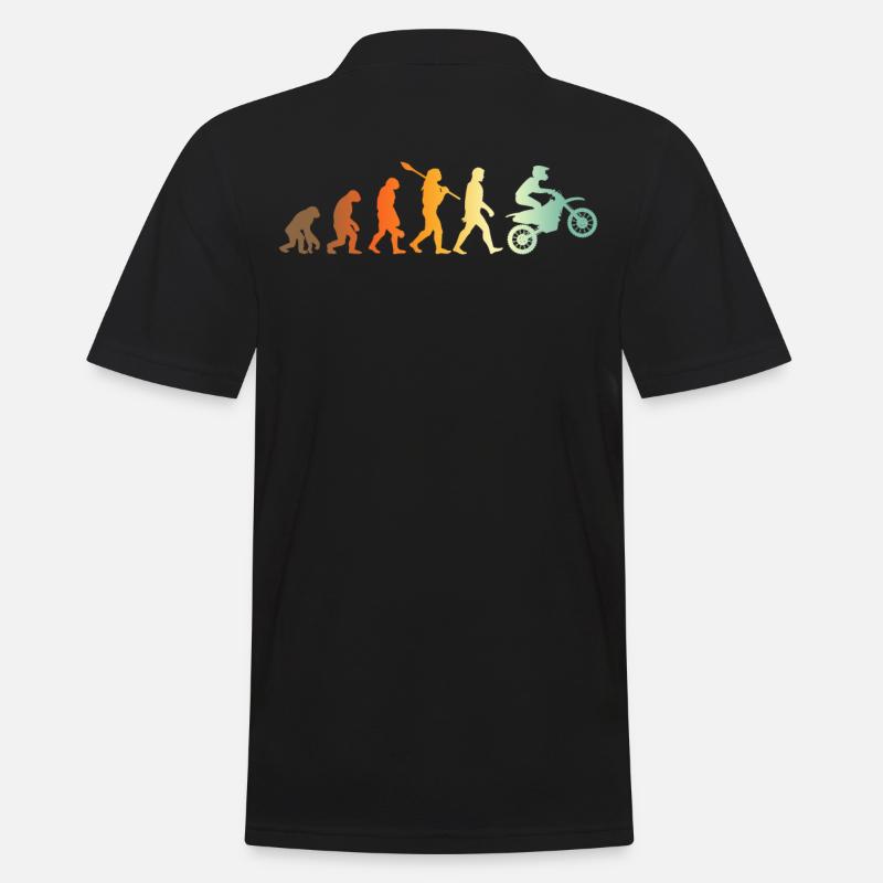 Motocross Biker Evolution Motorcross - Männer Poloshirt - Schwarz