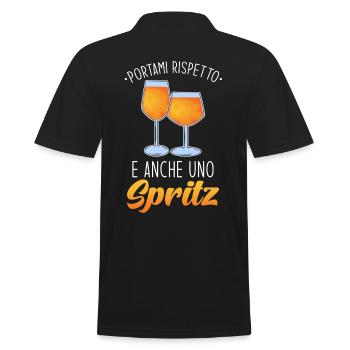 Spritz Cocktail Italien - Männer Poloshirt - Schwarz - Hinten - Kai (181cm)