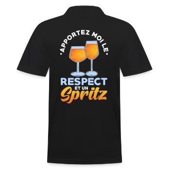 Spritz Cocktail - Männer Poloshirt - Schwarz - Hinten - Kai (181cm)