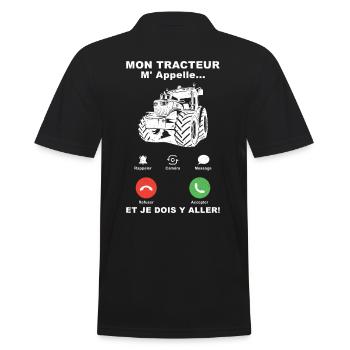 Farmer France Saying Mon Tracteur mappelle - Men's Polo Shirt - black - Back - Kai (181cm)