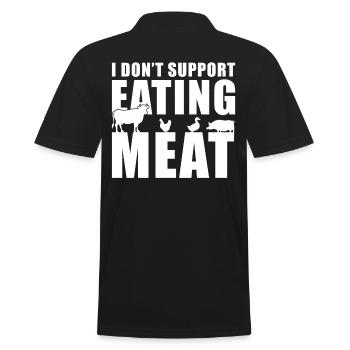 Le végétarien végétalien évite la viande - Polo Homme - noir - Dos - Kai (181cm)
