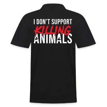Vegan vegetarian I don't kill animals - Men's Polo Shirt - black - Back - Kai (181cm)